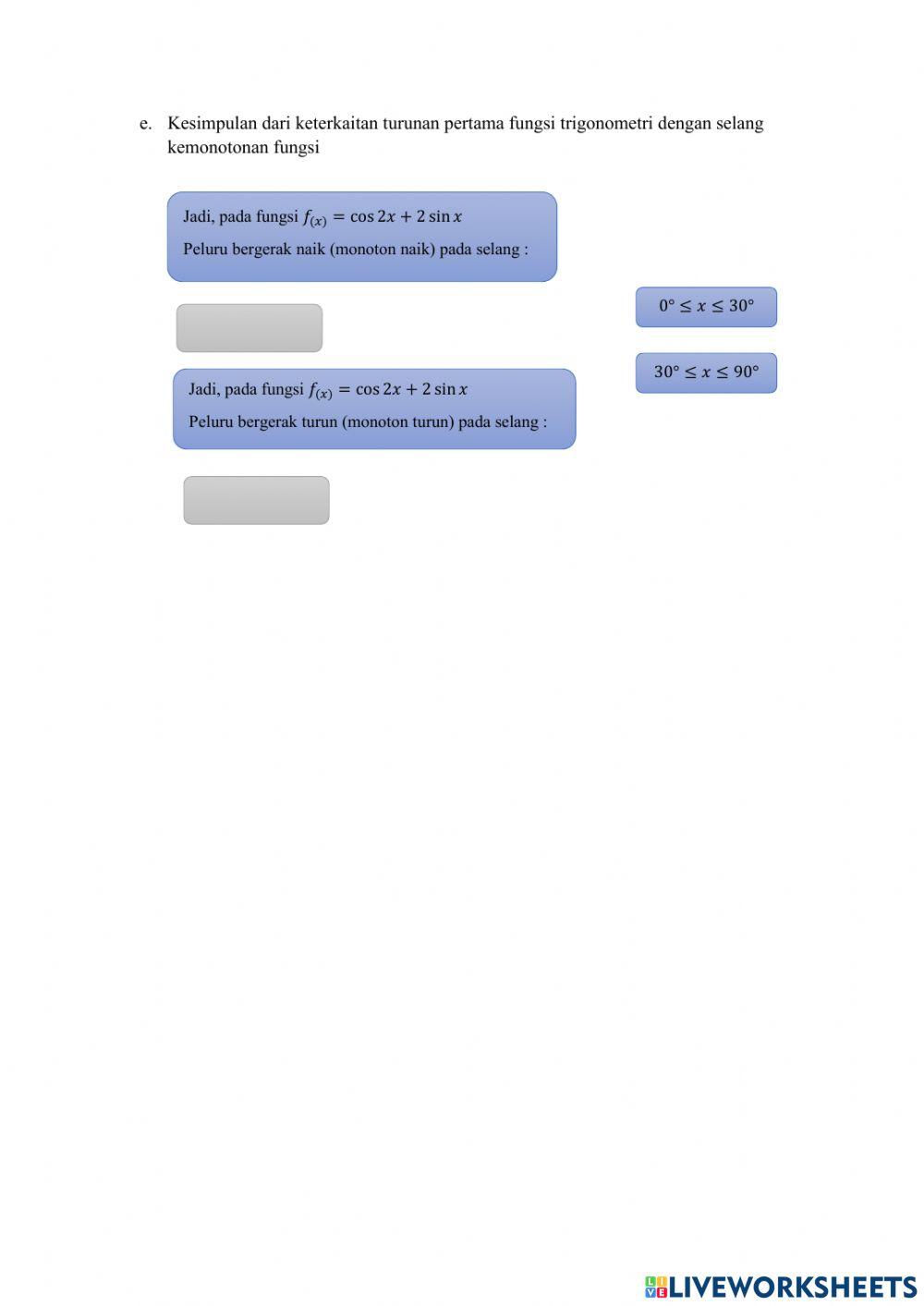Selang Kemonotonan Fungsi Trigonometri