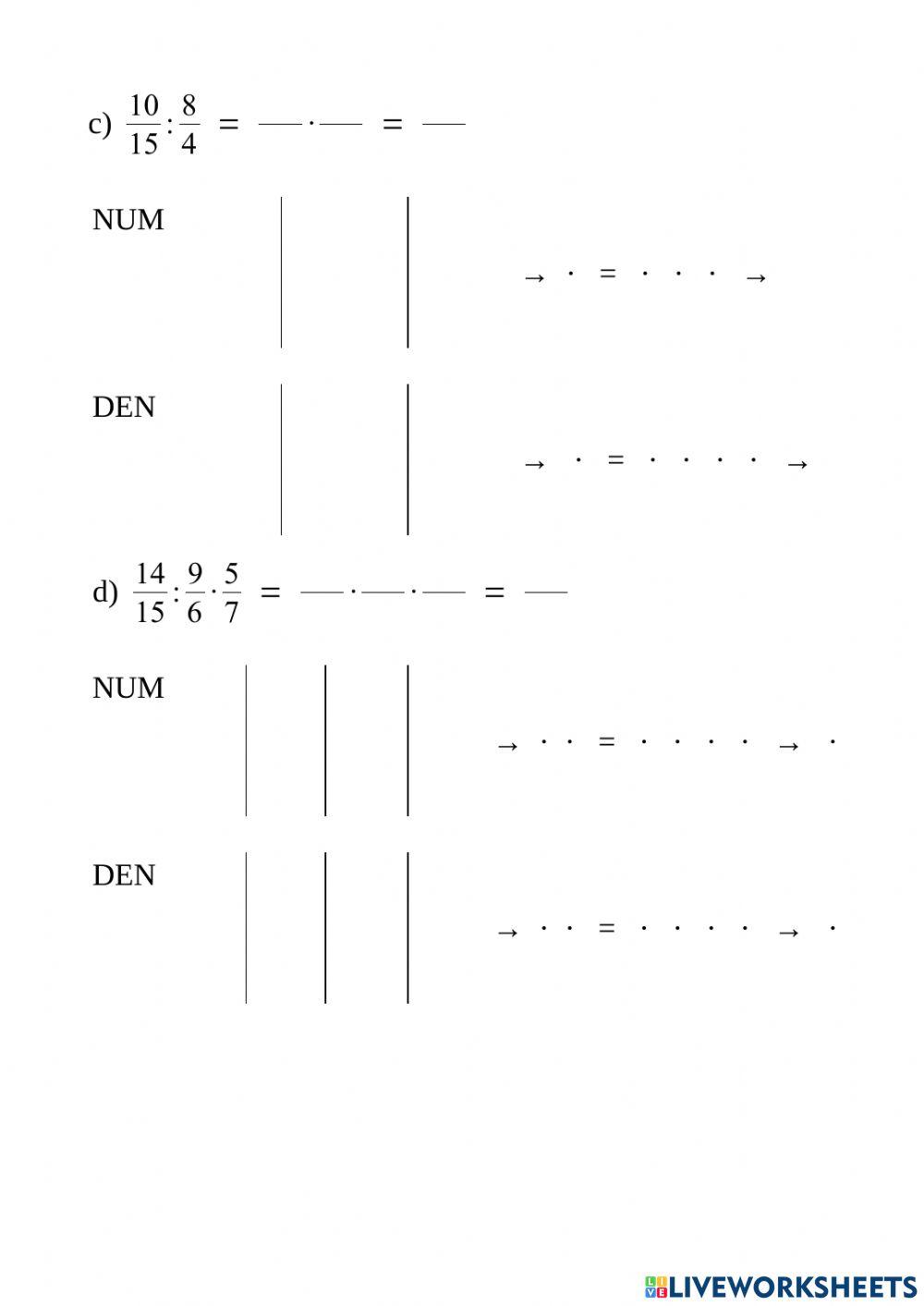 División de fracciones