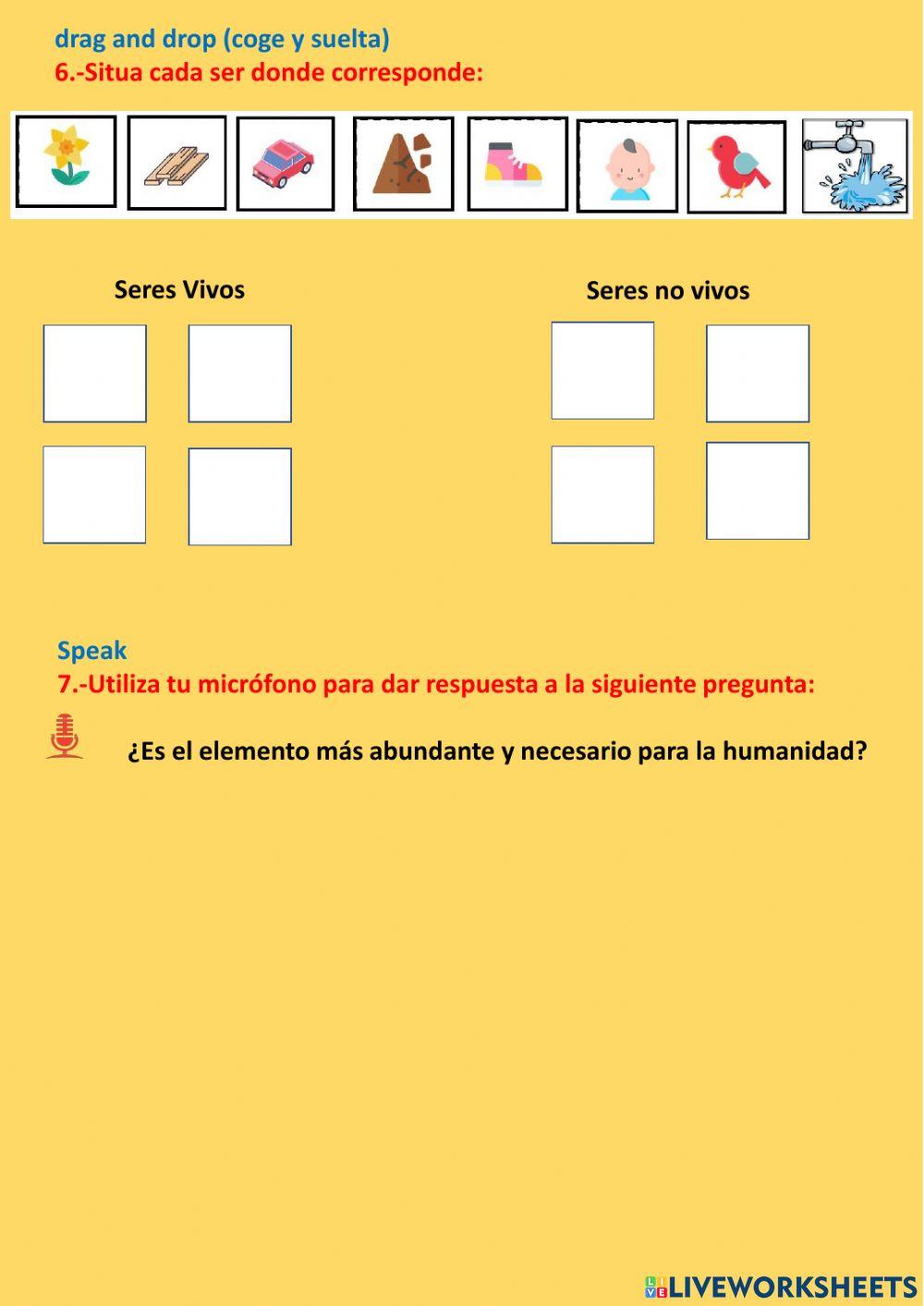 Seres vivos y no vivos