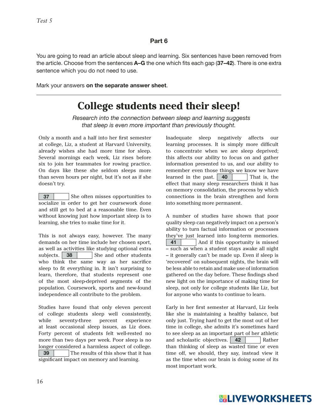 English level test for FCE