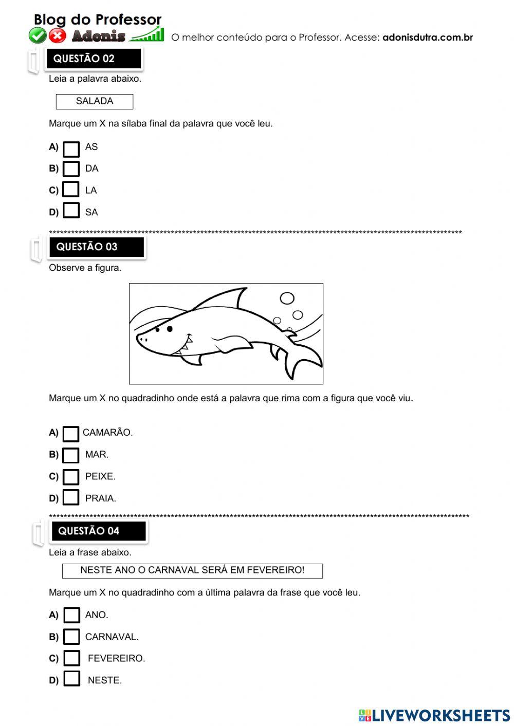 Simulado de português