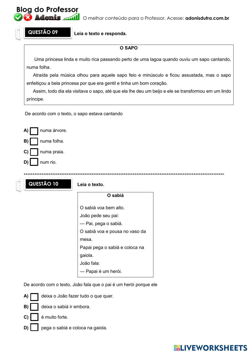 Simulado de português