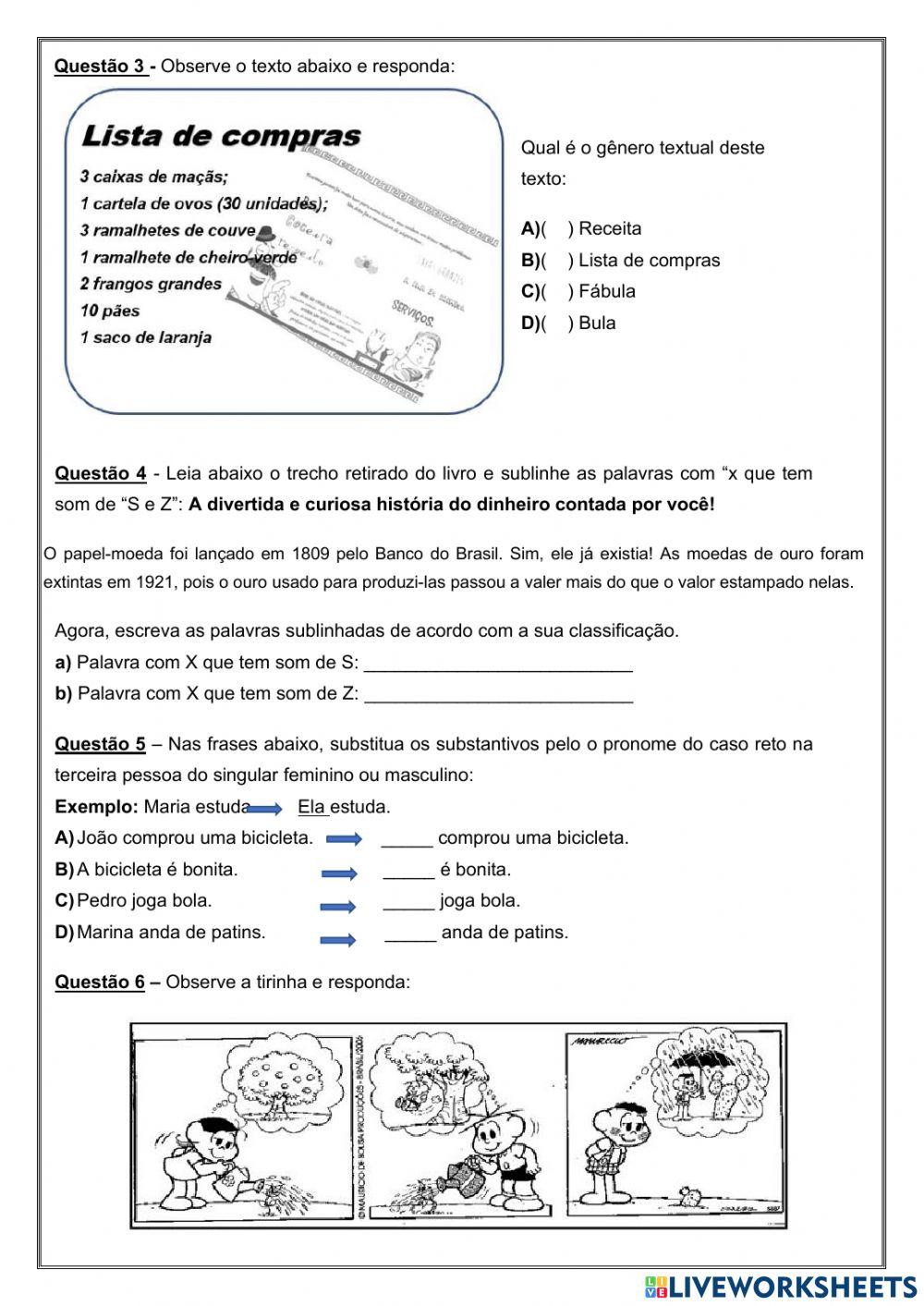 Atividade interdisciplinar