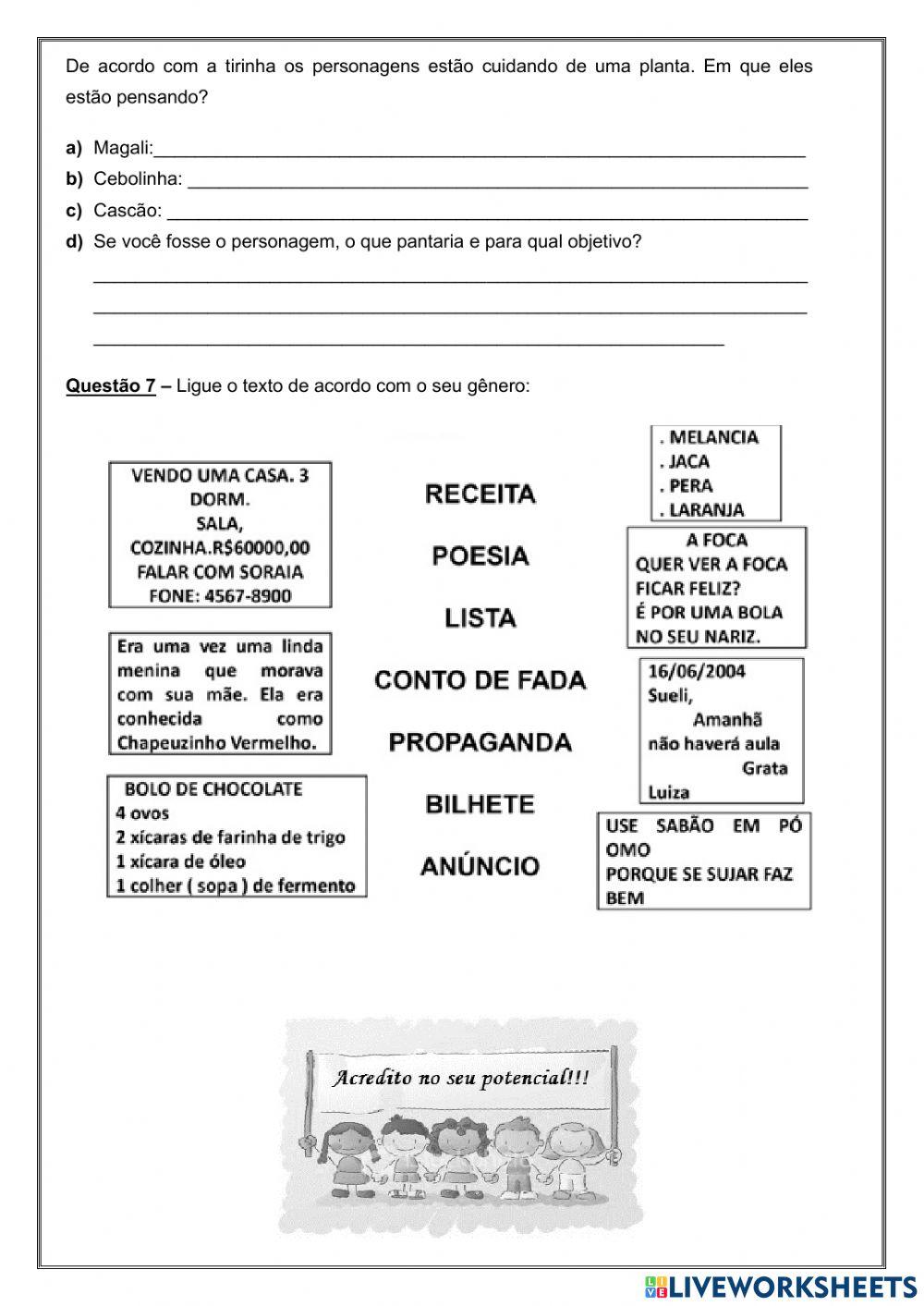 Atividade interdisciplinar