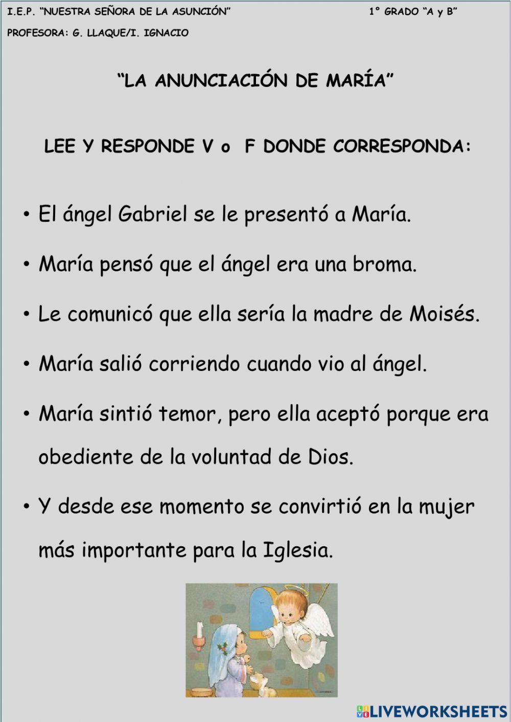 La anunciacion de la virgen