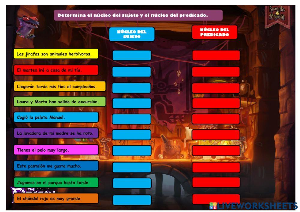 LENGUA-T3-SUJETO Y PREDICADO + NÚCLEOS