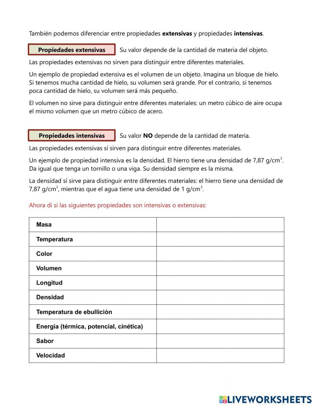 Propiedades de la materia