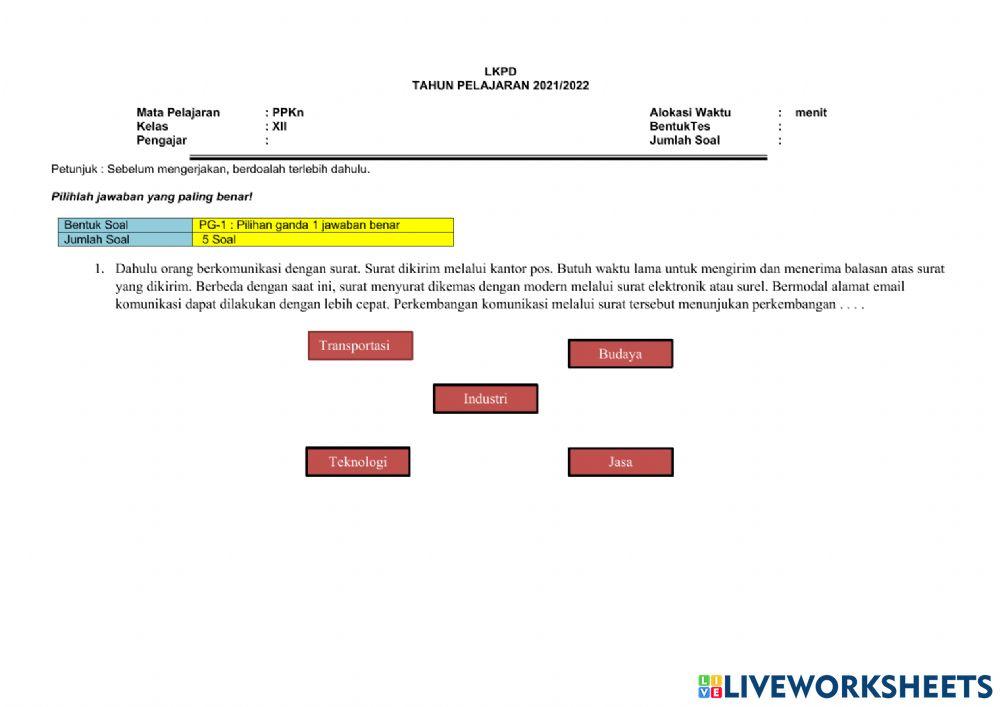 Lkpd 1 pengaruh kemajuan IPTEK