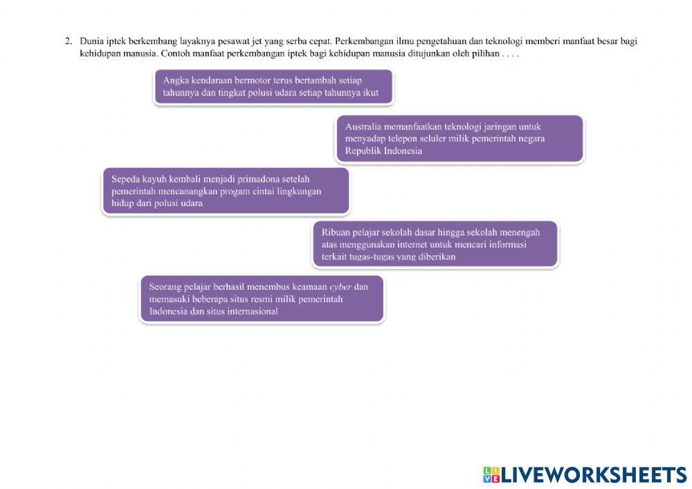 Lkpd 1 pengaruh kemajuan IPTEK