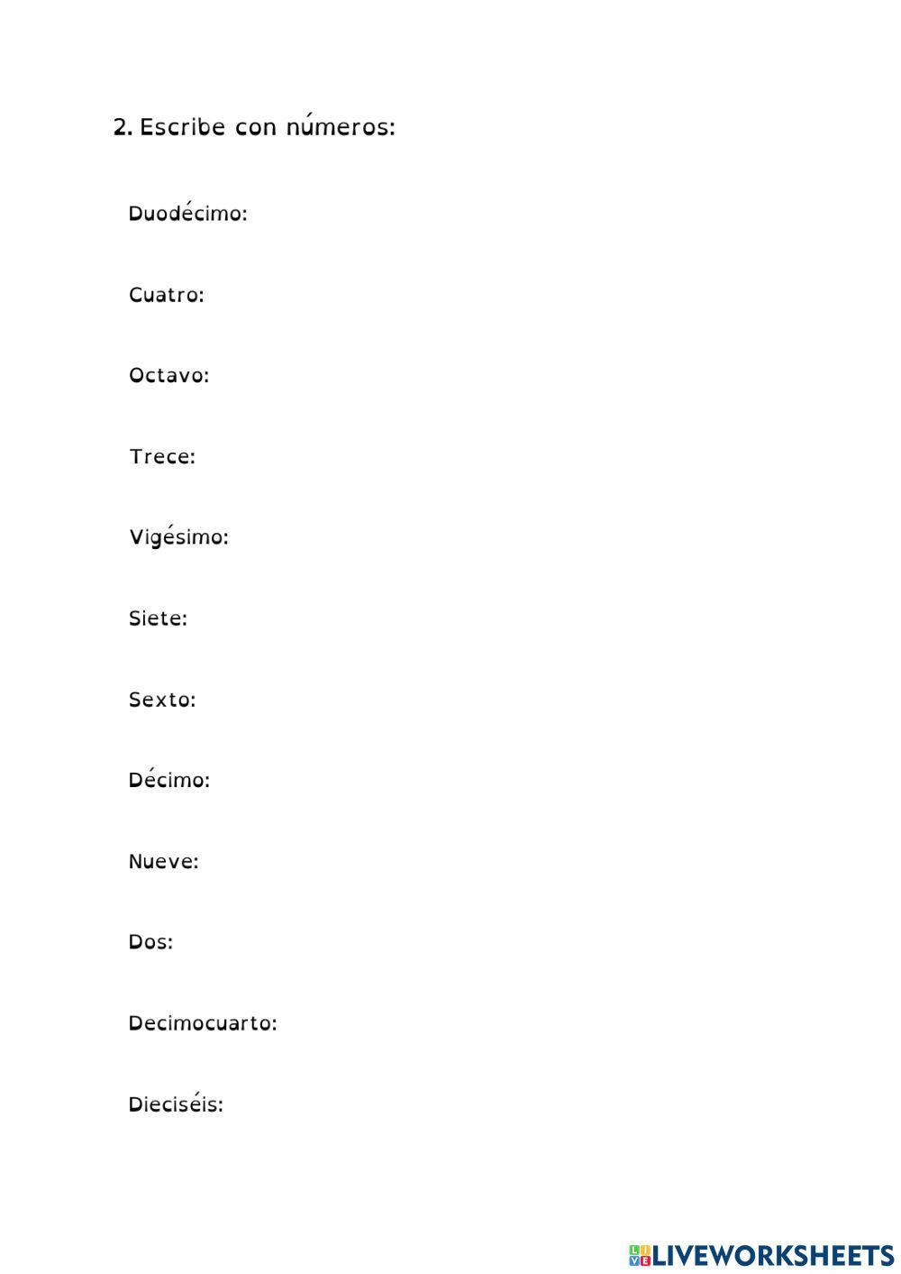 Números cardinales y ordinales