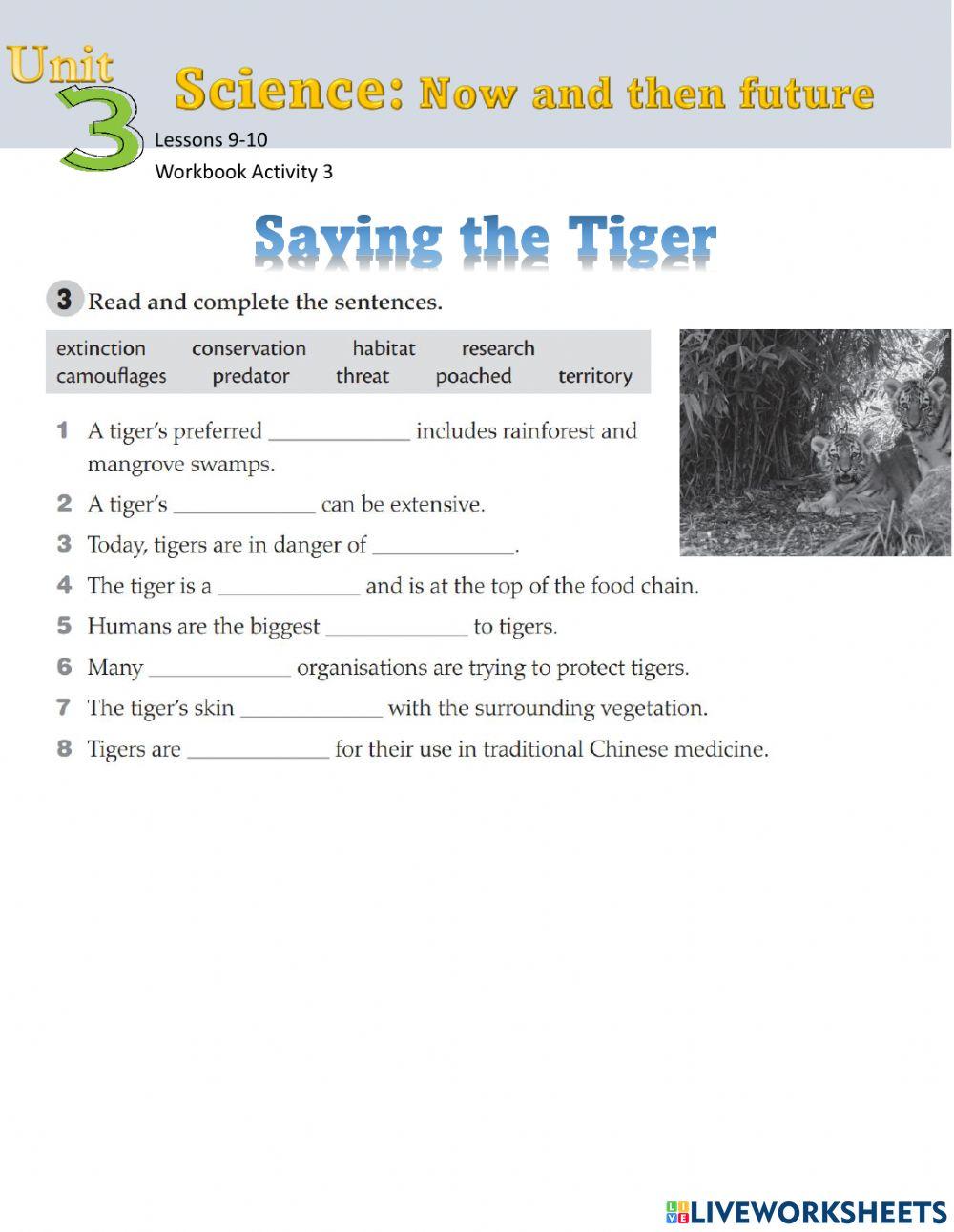 Saving the tiger unit three
