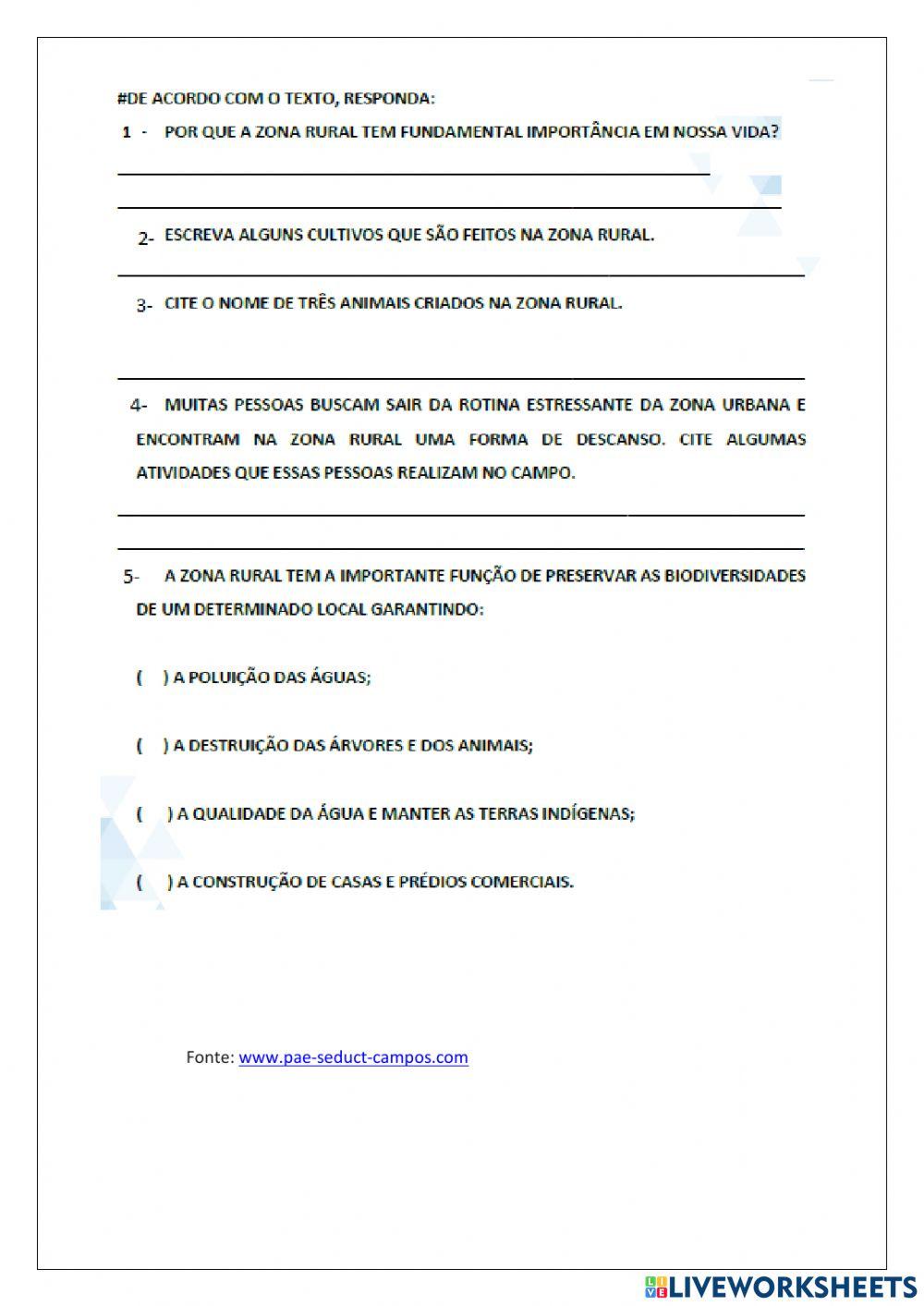 A importância da zona rural