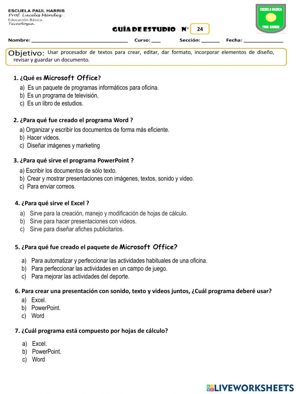 Guía 26. Microsoft office