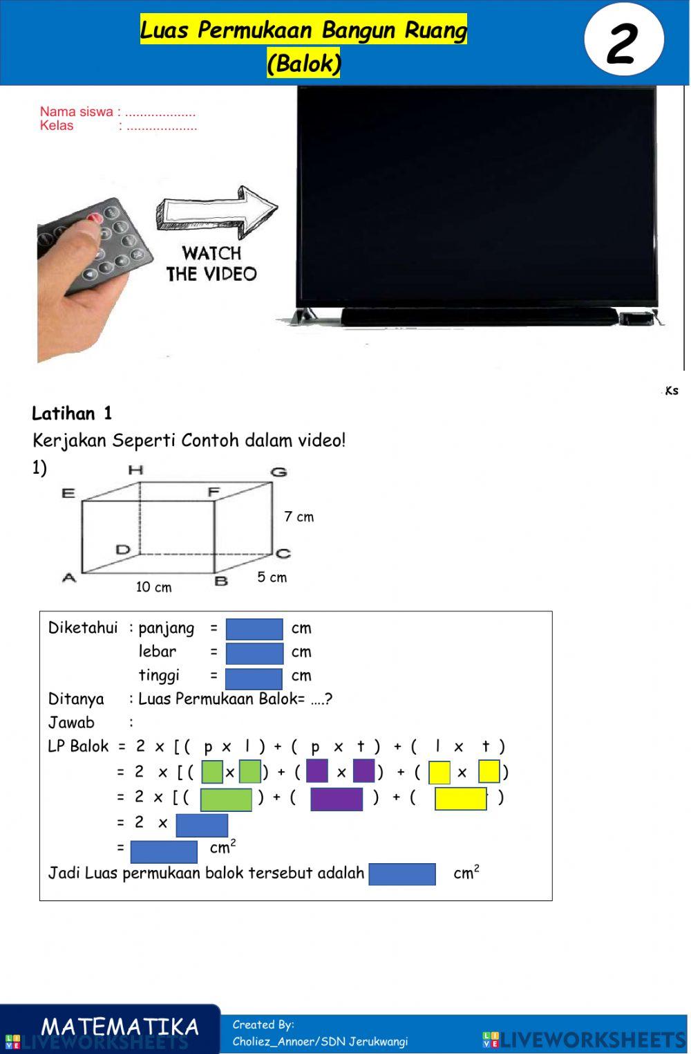 Luas permukaan balok