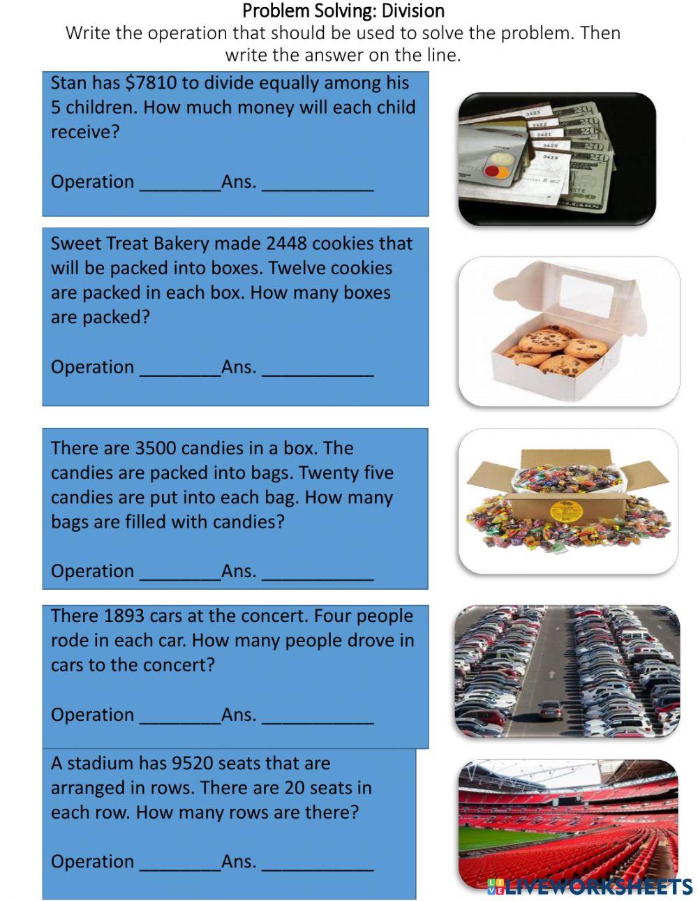 Problem solving 4 topics online exercise for live worksheets