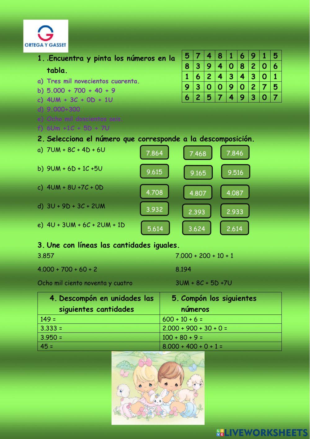 Números naturales hasta 9.999