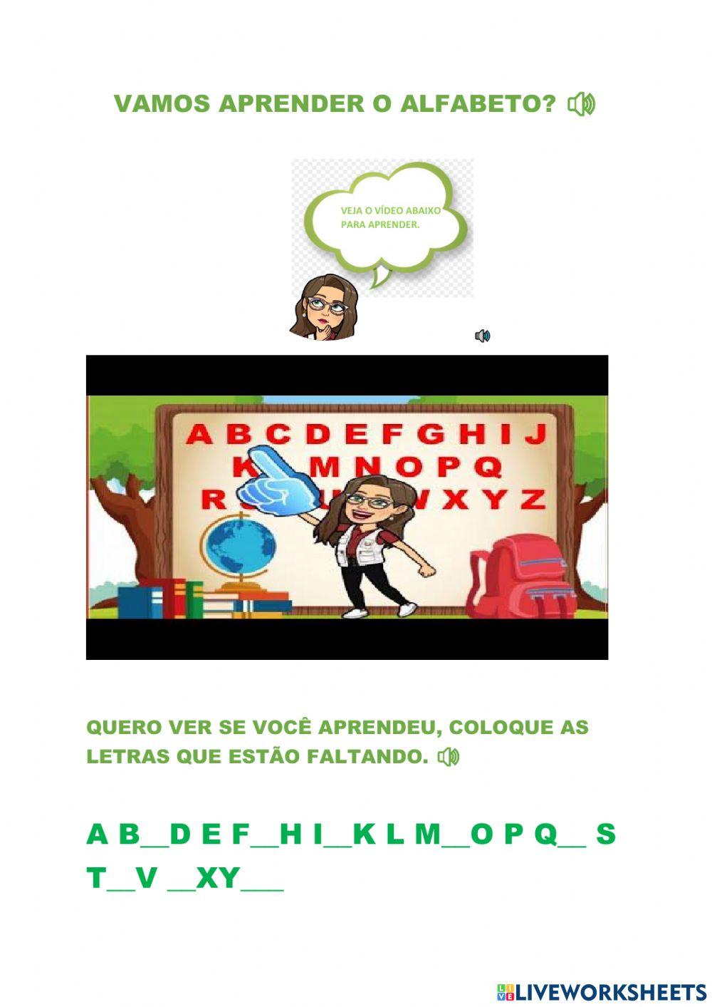 Aprendendo o alfabeto