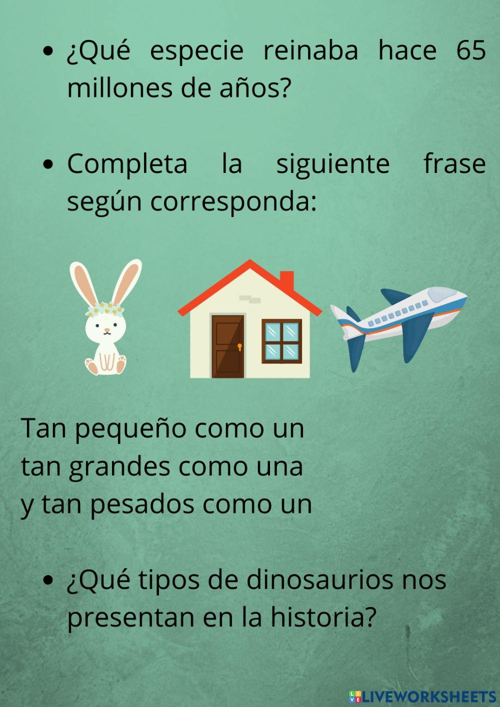 Ficha de comprensión lectora -La extinción de los dinosaurios-