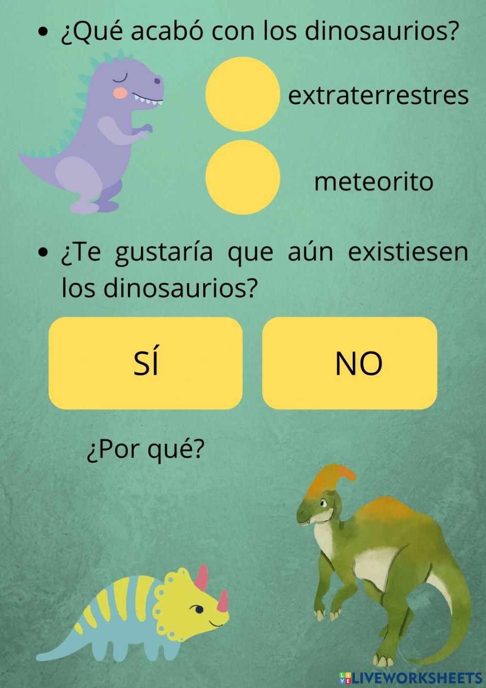 Ficha de comprensión lectora -La extinción de los dinosaurios-