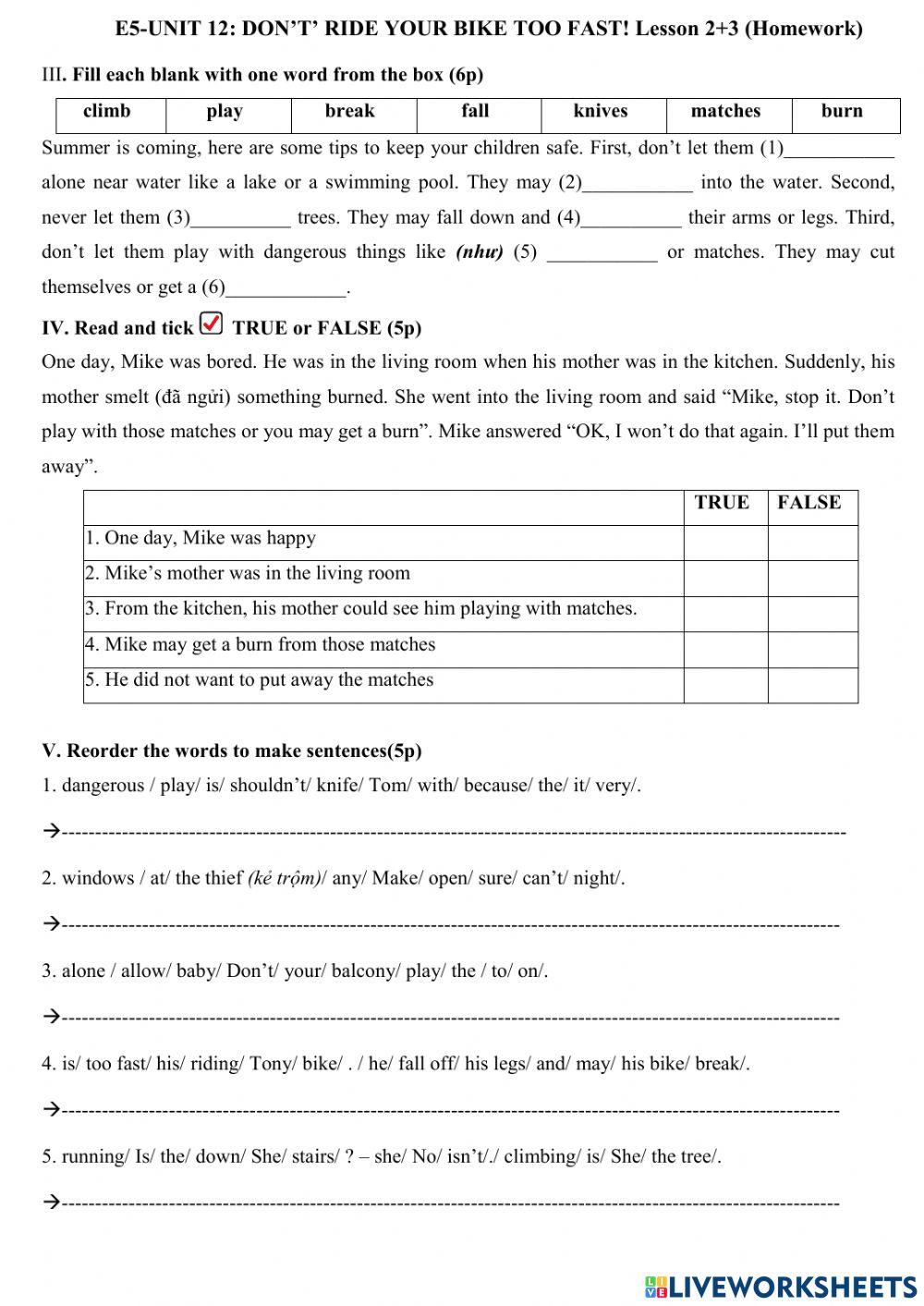 E5- unit 12 lesson 2+3