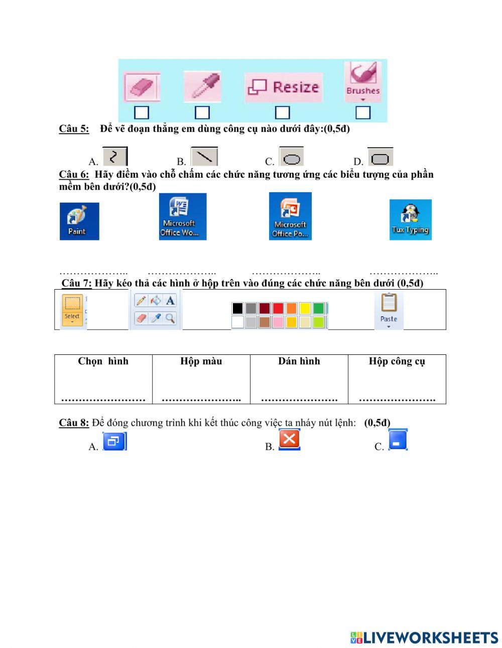 Ôn tap hoc ky 1 lop 3