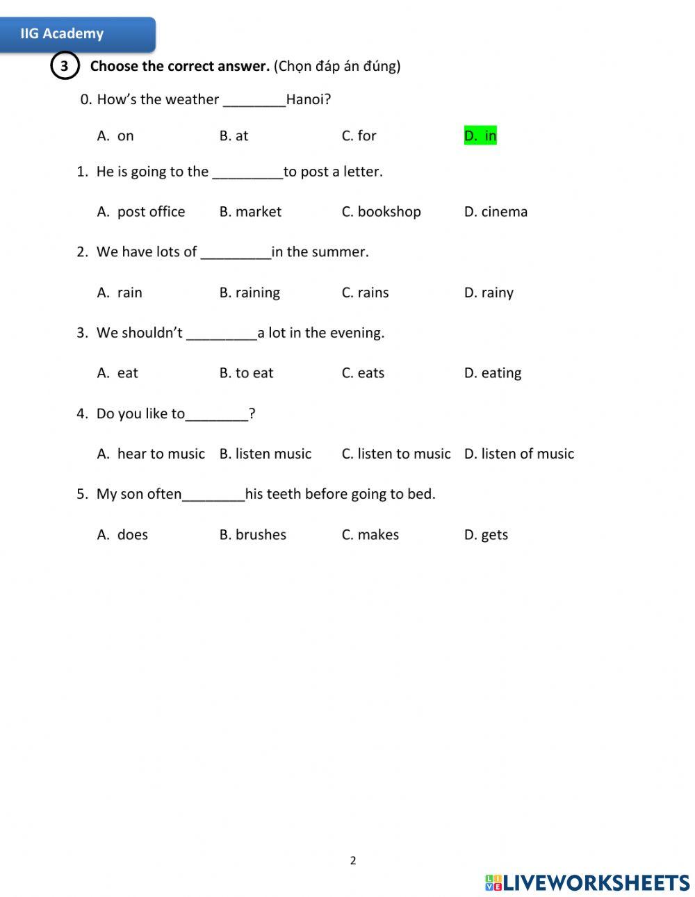 IIG-Grade 5-Worksheet 9