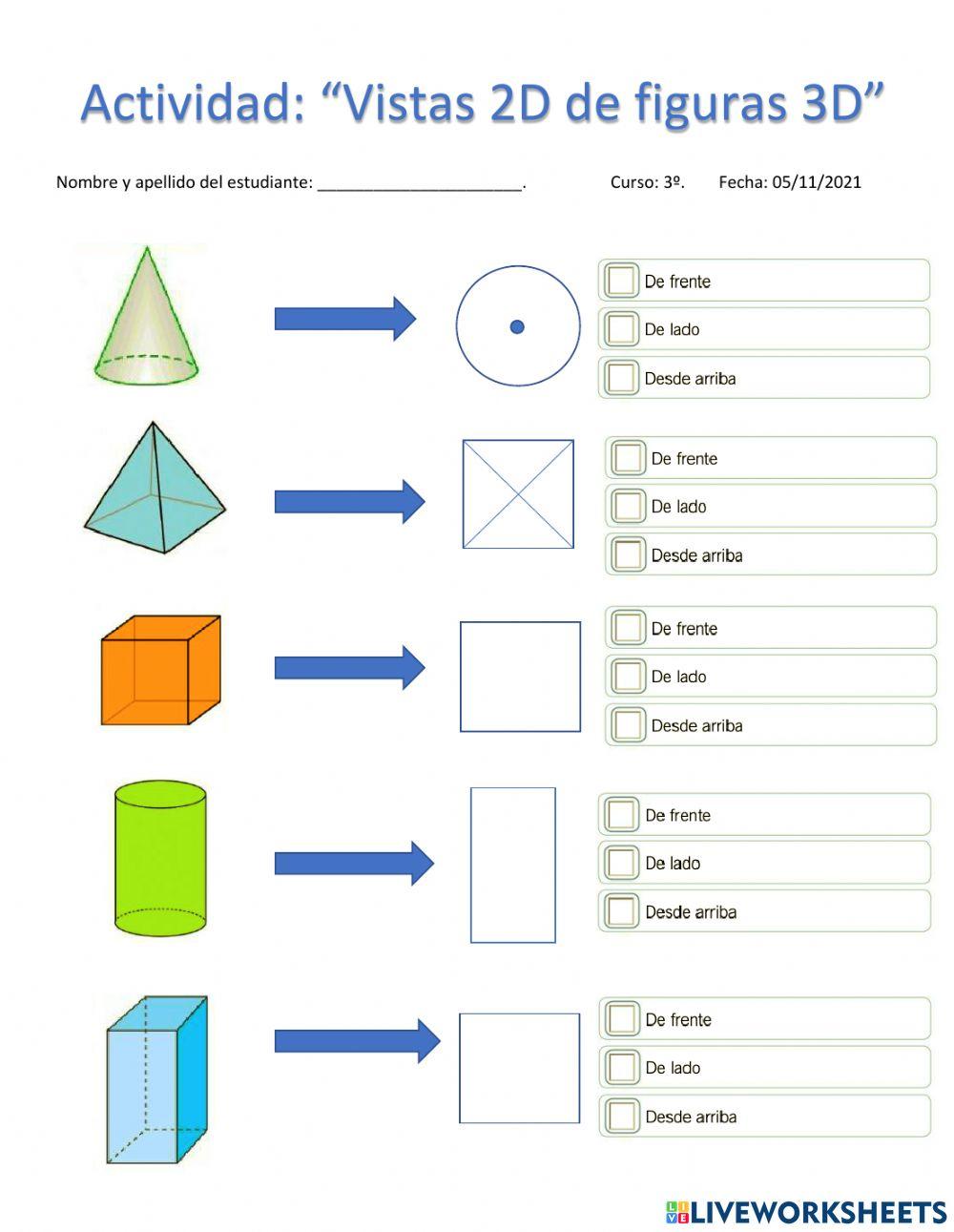 Vistas 2D de figuras 3D