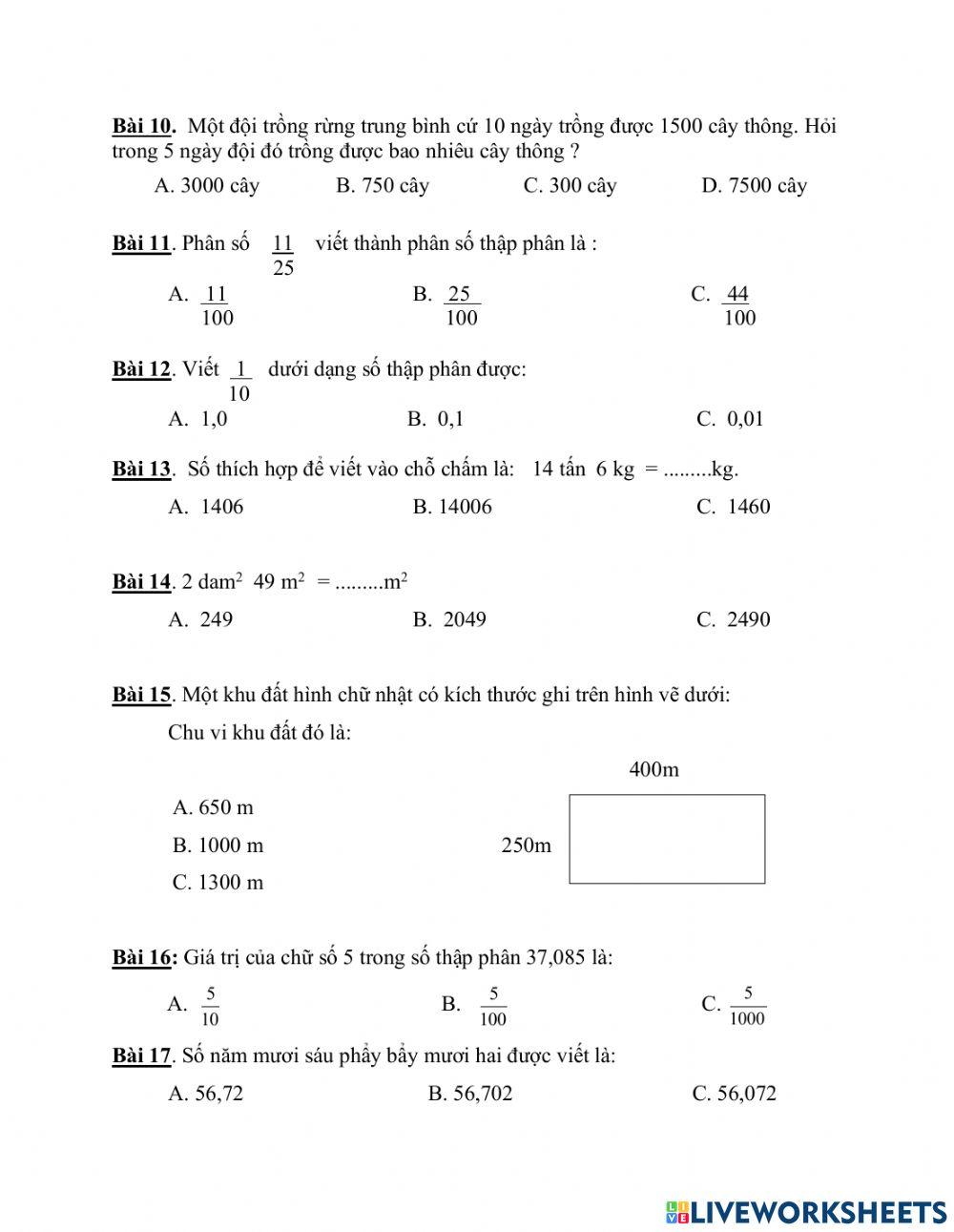 Luyện kiểm tra giữa kì 1 (số1)