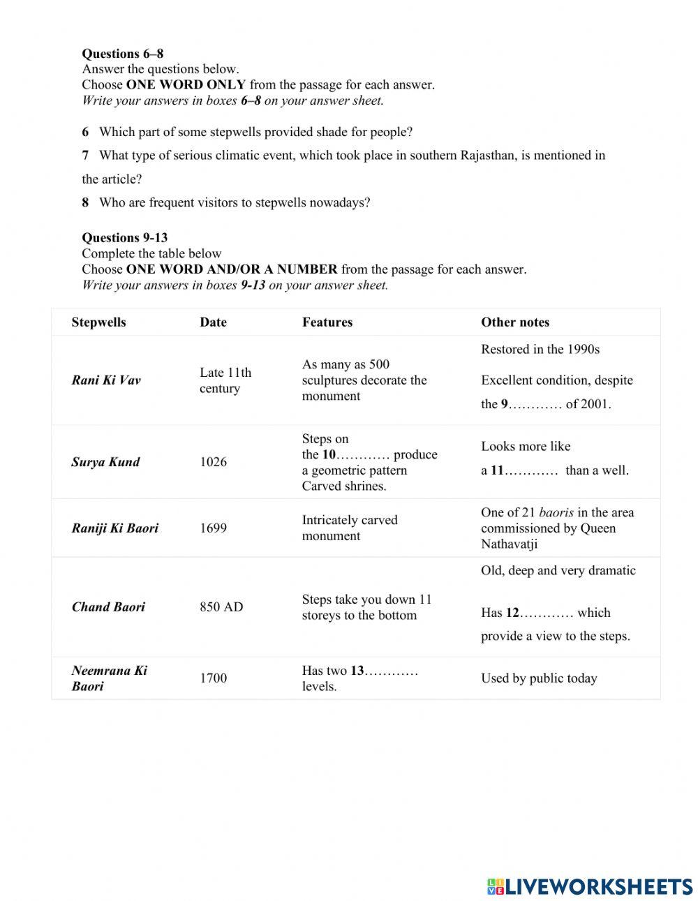 Mid term ielts reading test
