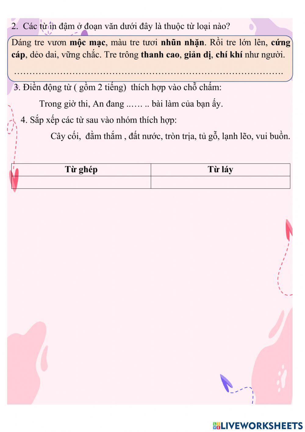 Ôn tập cuối tuần 9