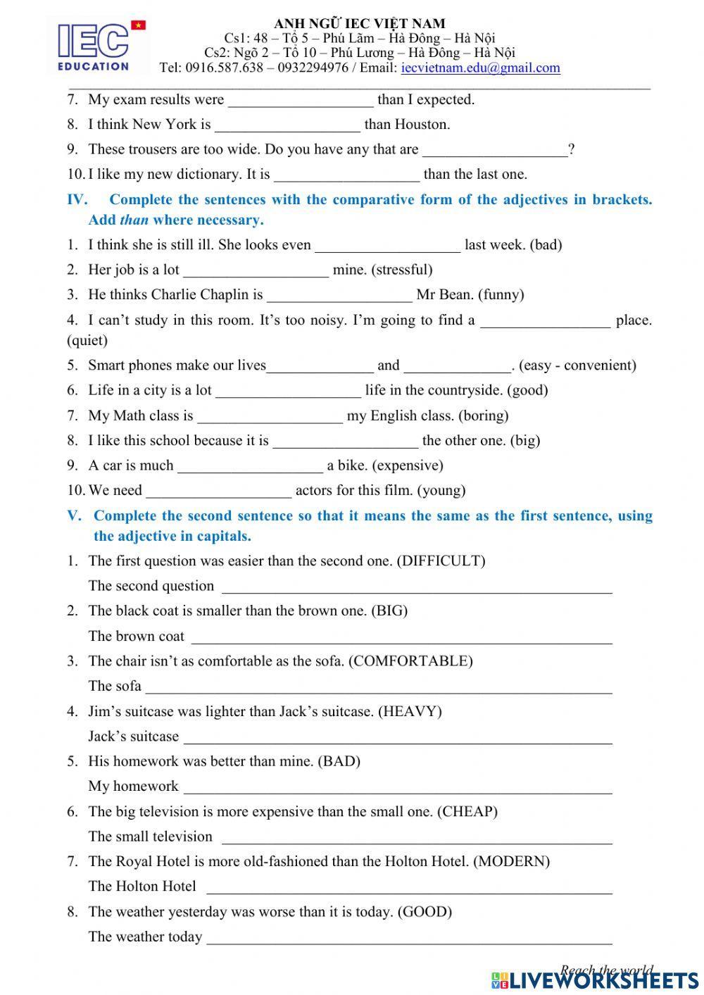 Unit 4 : MY NEIBORHOOD