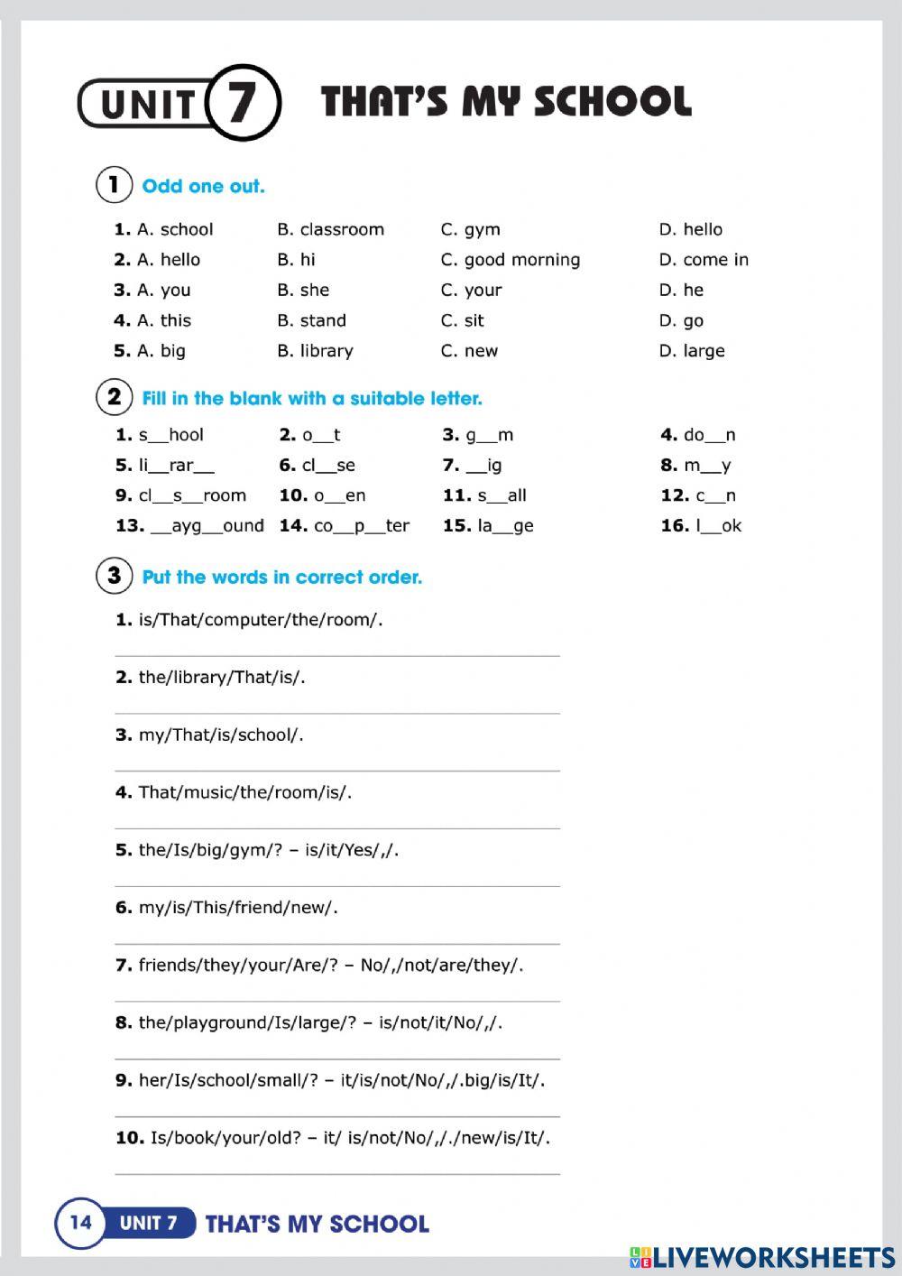 Unit 7: That's my school.