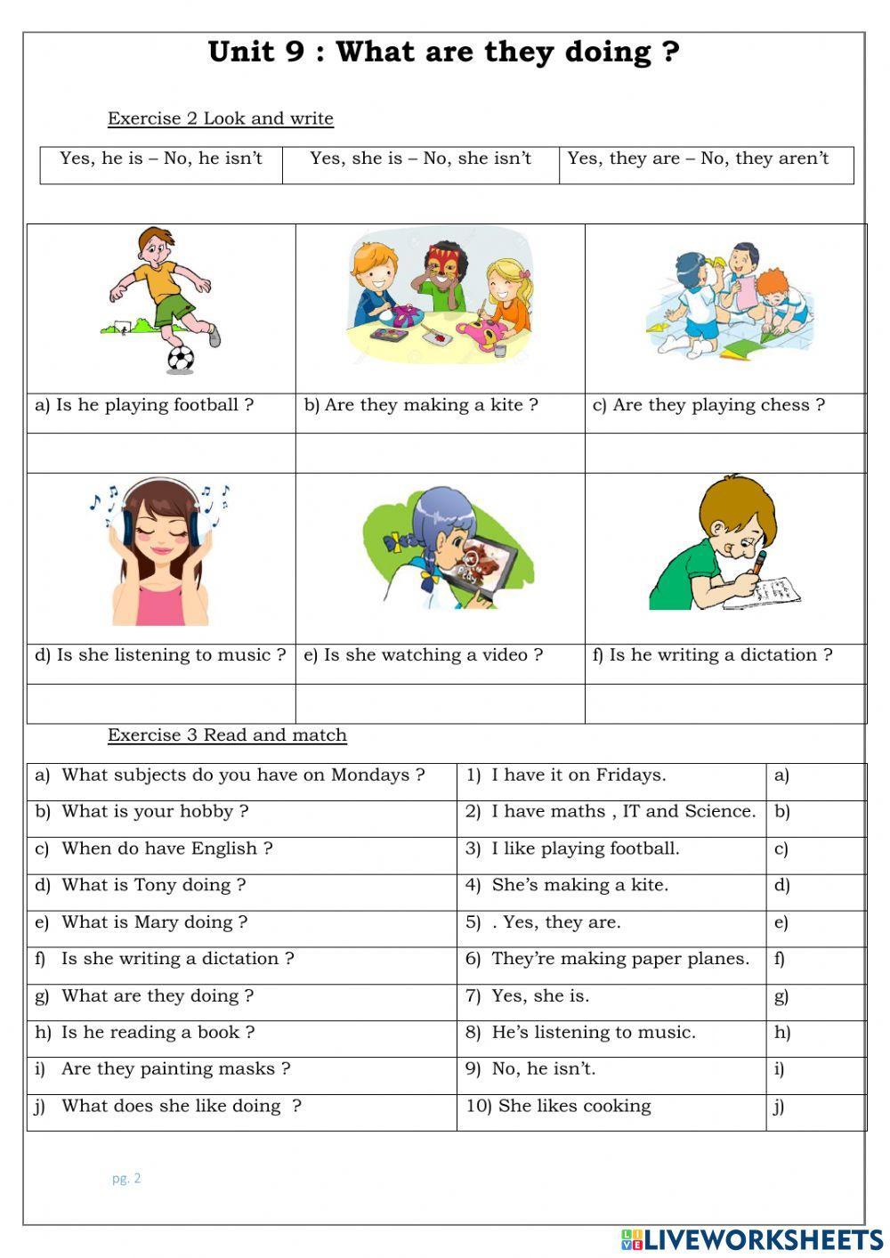 Unit 9: What are they doing?