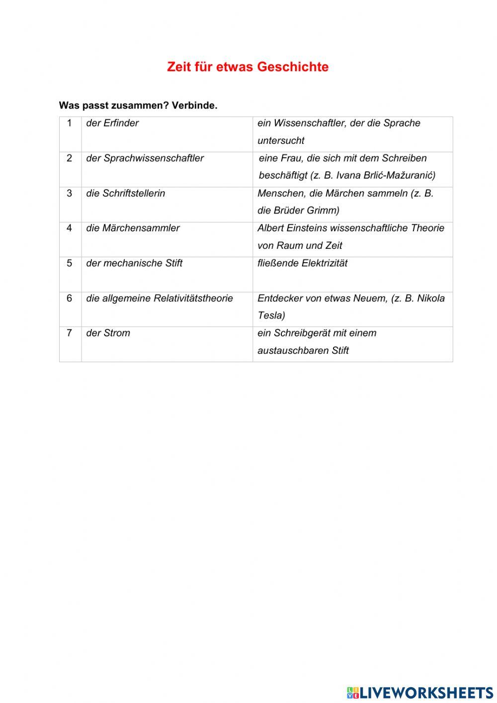 Zeit für etwas Geschichte