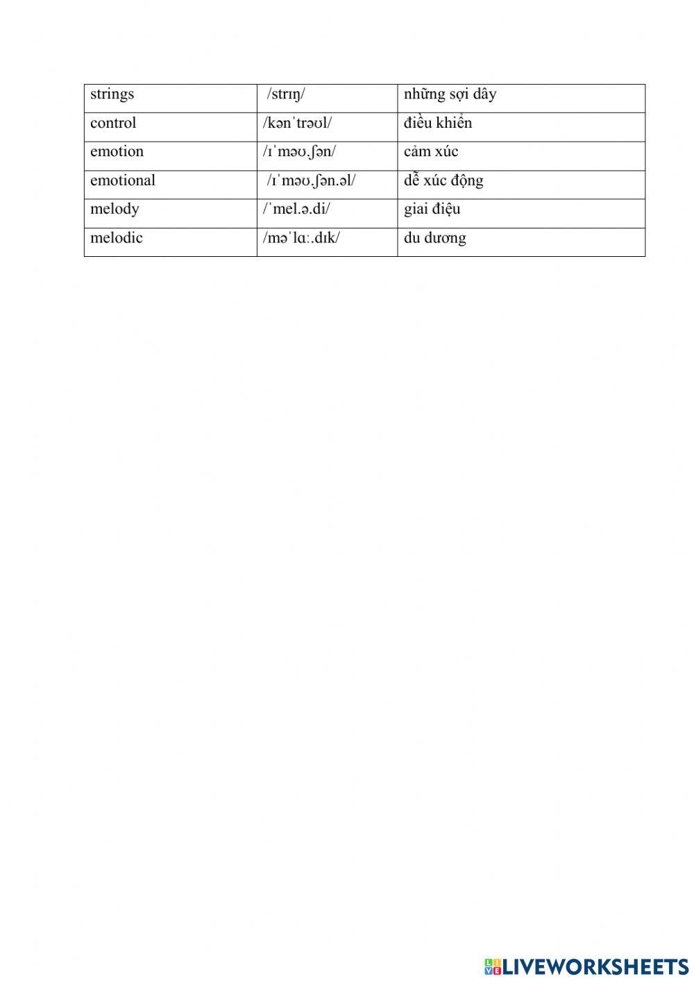 Vocabulary - Unit 4 - E7