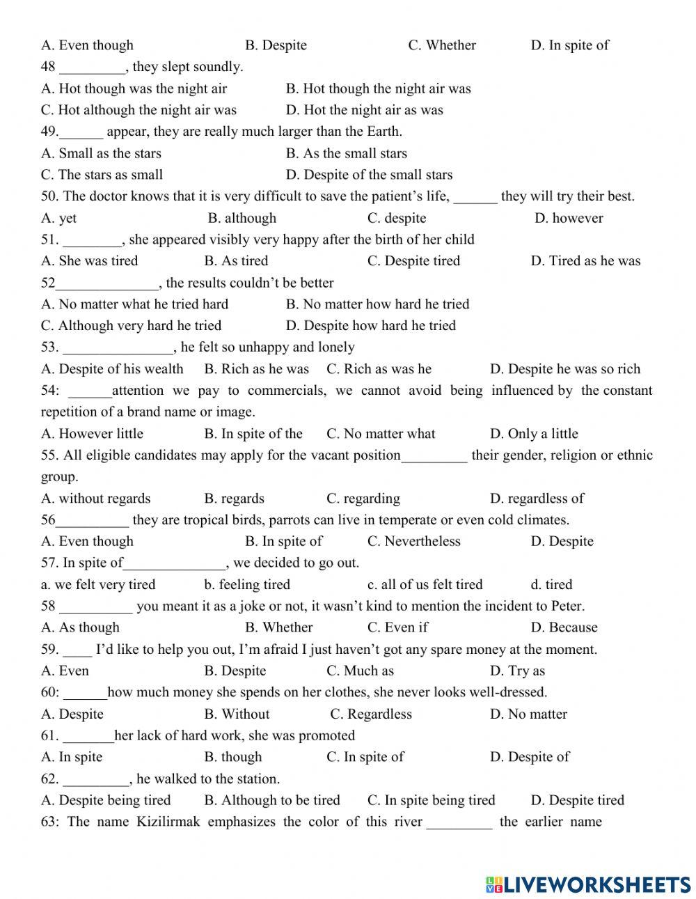Grade 12- Connectors (Cont)