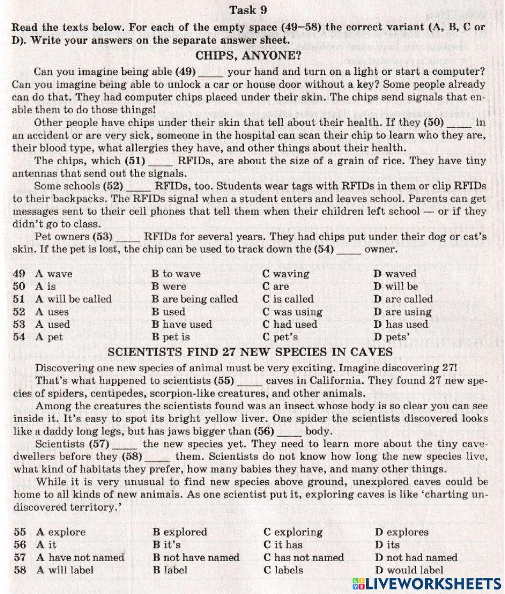 ZNO Use of English 20