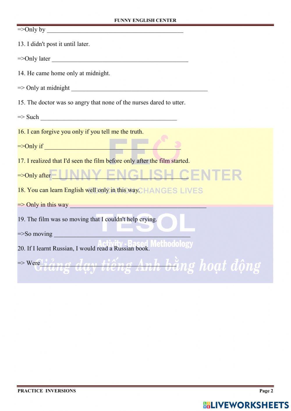 Practice inversions 1