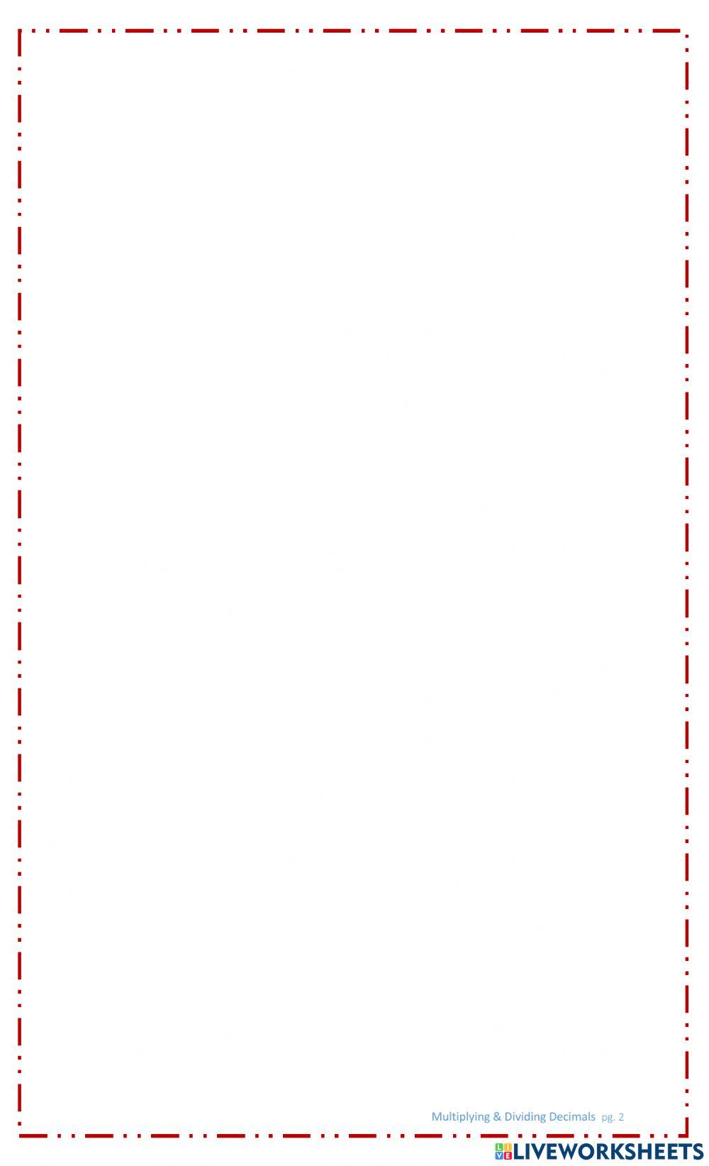 Multiplying and Dividing Decimals Word Problems Multiplying and Dividing Decimals Word Problems