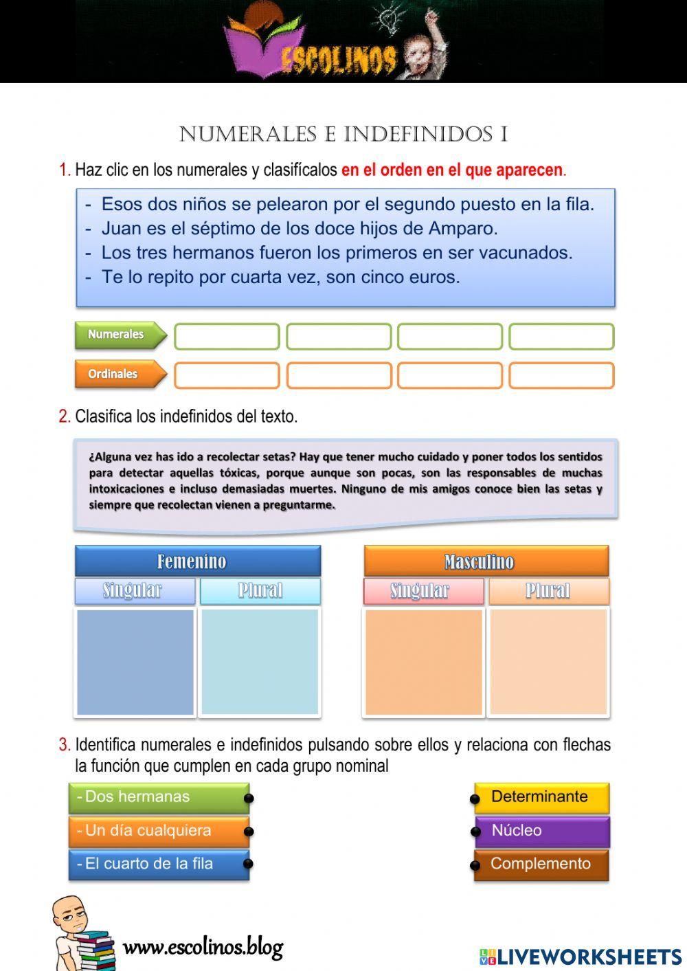 Numerales e indefinidos 1