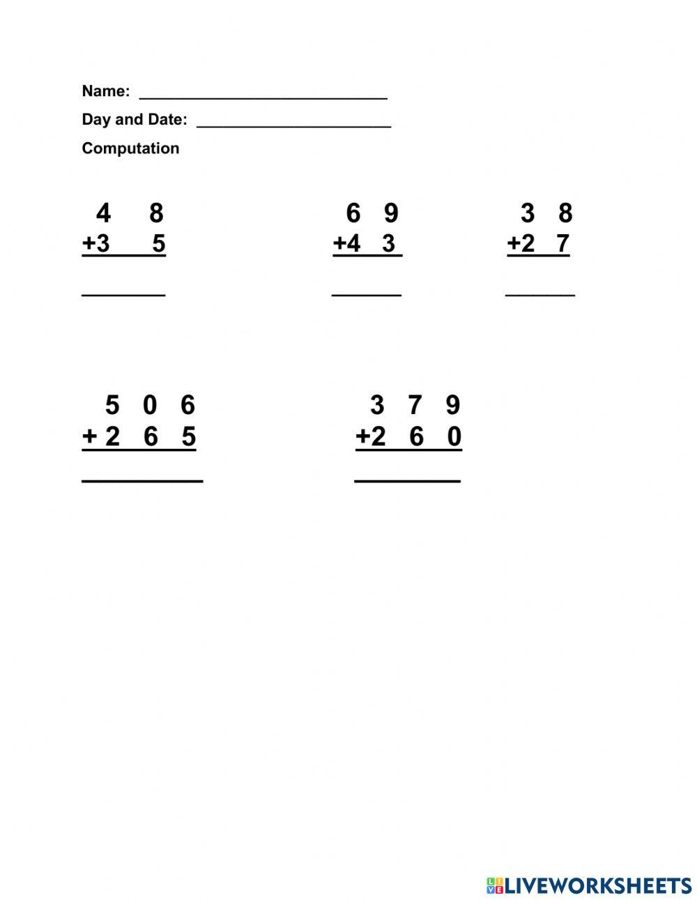 Addition with Regrouping