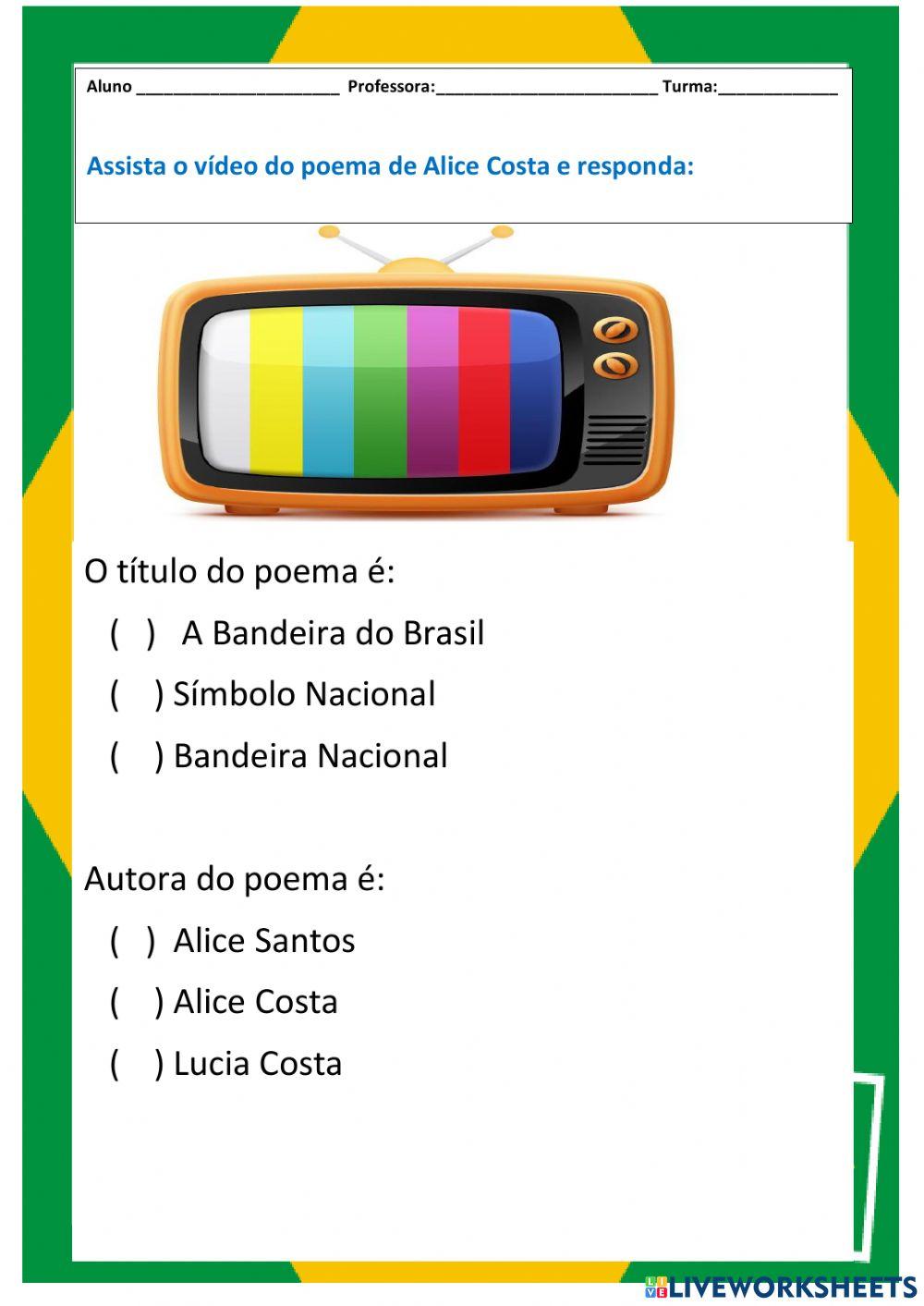 Poema A Bandeira do Brasil