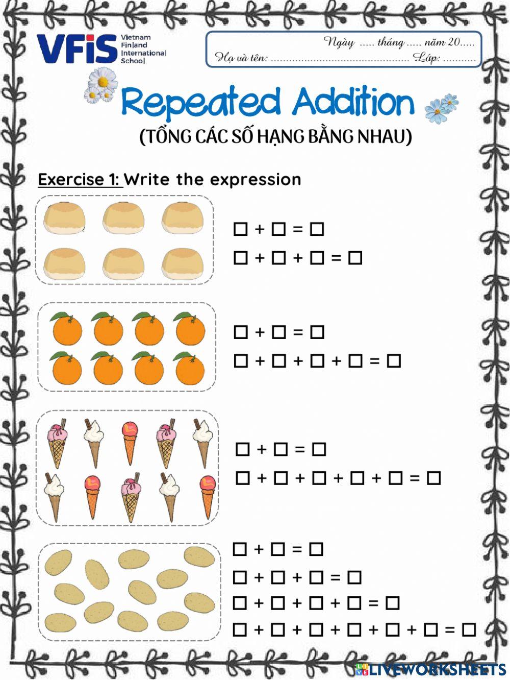Worksheet - Repeated Addition