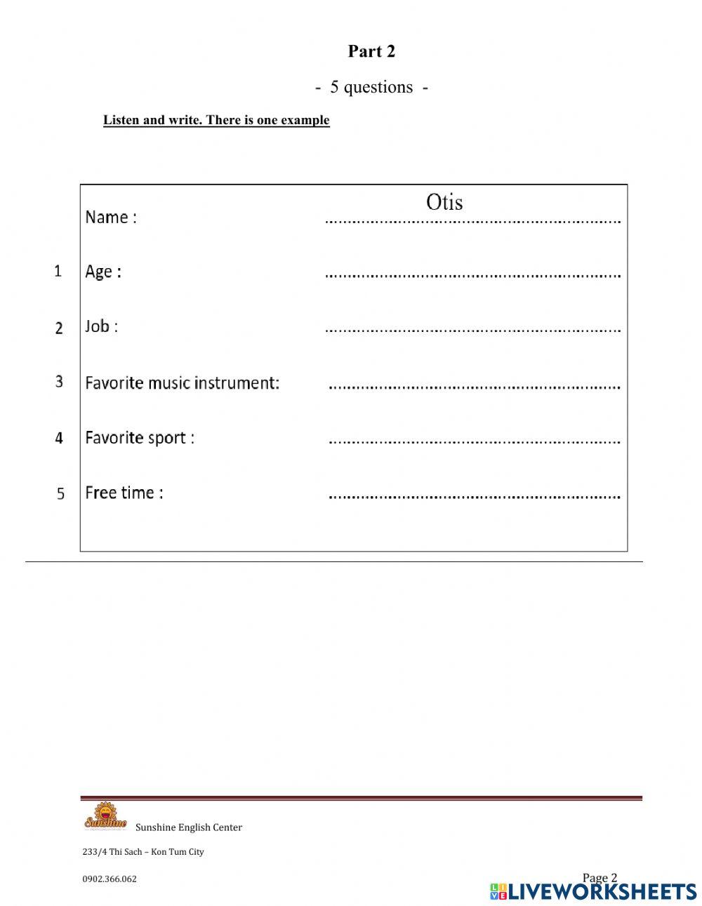 ODI3 unit 8 test listening