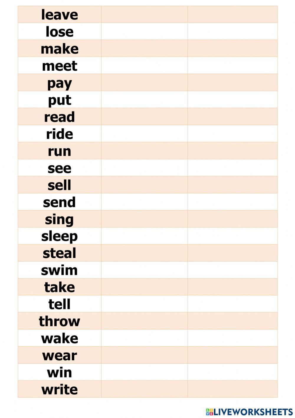 Irregular Verbs