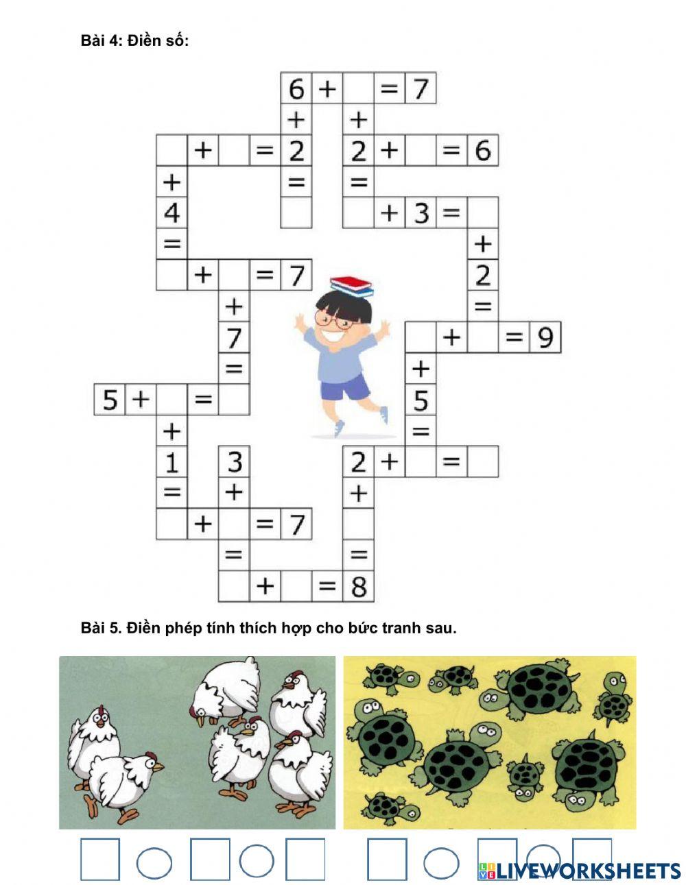 Ôn tập các phép cộng trong phạm vi 10