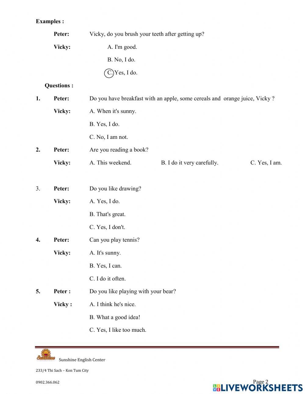 ODI3 unit 8 test reading and writing