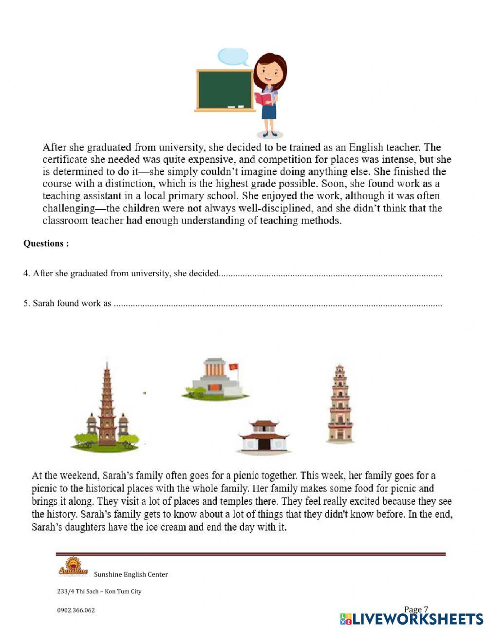 ODI3 unit 8 test reading and writing