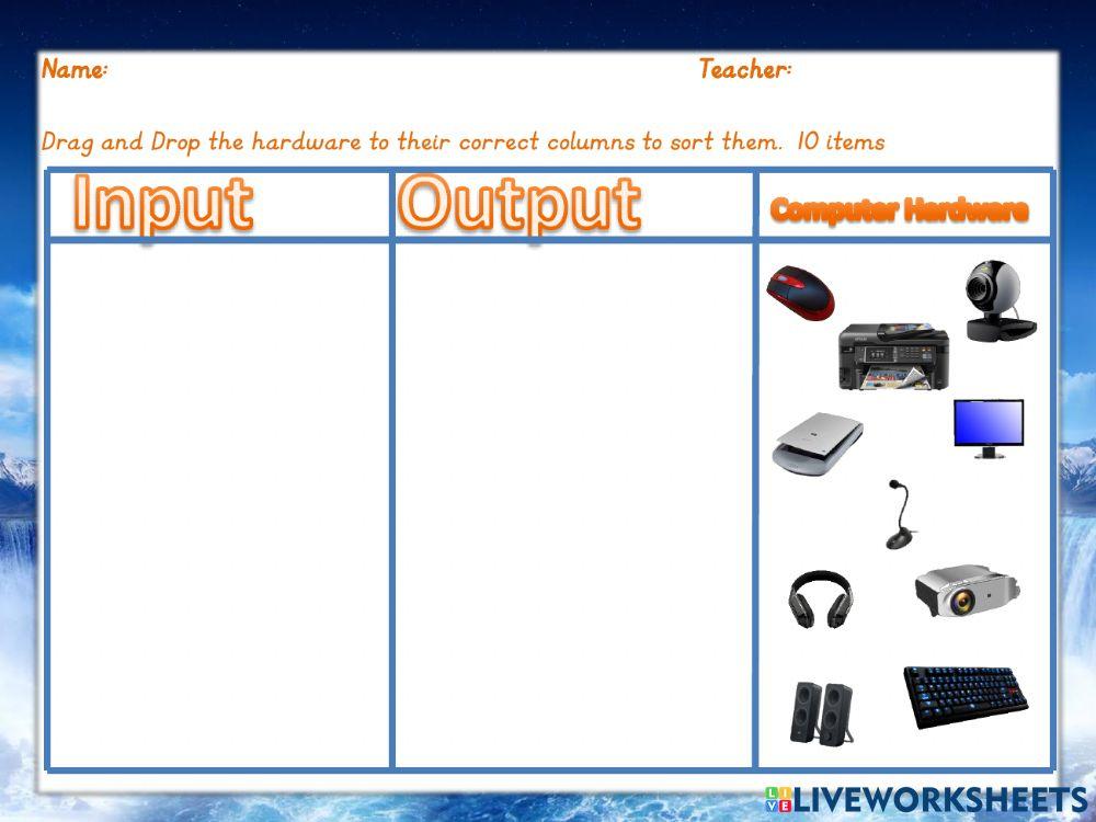 Input and Output Sort Input and Output Sort