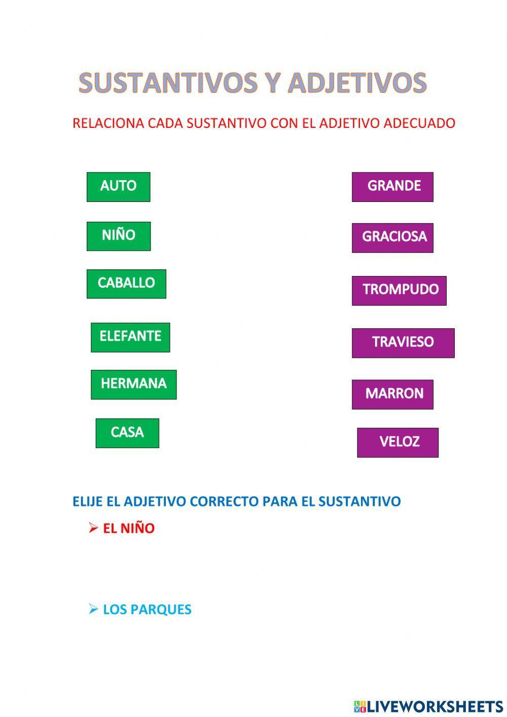 Sustantivos y adjetivos